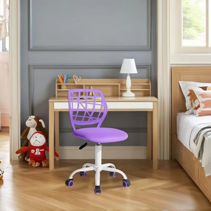 FurnitureR Bunte Schreibtischstuhl, Modernes verstellbares Design Computer Sitz, Swivel Armless Stuhl, Kinderzimmer, Home Office Task Chair – Bild 3
