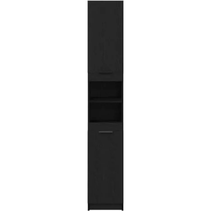 vidaXL Badezimmerschrank Schwarz Eichen-Optik 32 x 34 x 188,5 cm 862097 – Bild 8