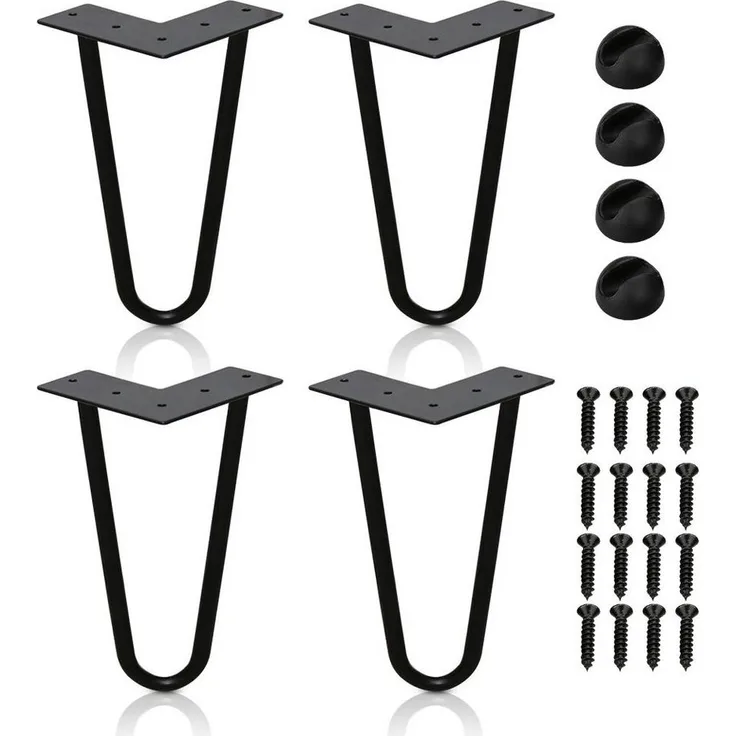 Clanmacy Tischbein 4x Tischbeine Hairpin Legs für Kommode - 15-72cm