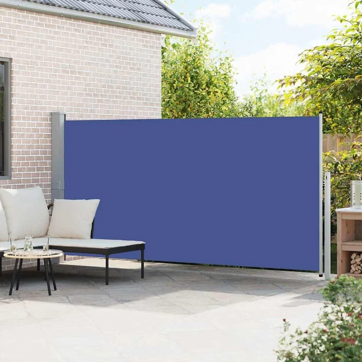 Ausziehbare Seitenmarkise, Sichtschutz 160x500 cm Blau – Bild 3