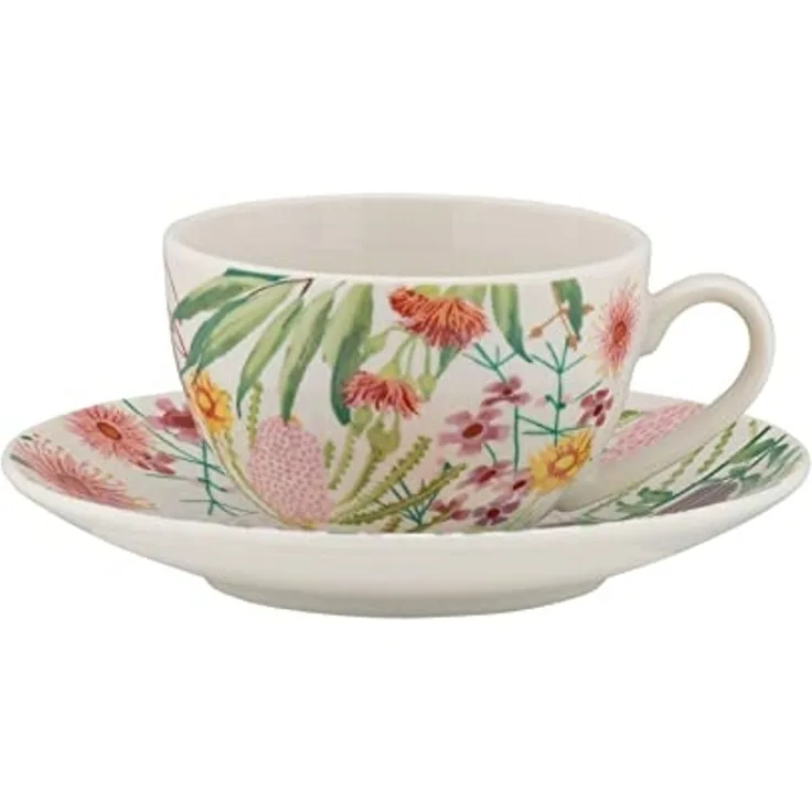 Maxwell & Williams II0195 Espressotasse mit Untertasse 100 ml NATIVE BLOOMS Porzellan