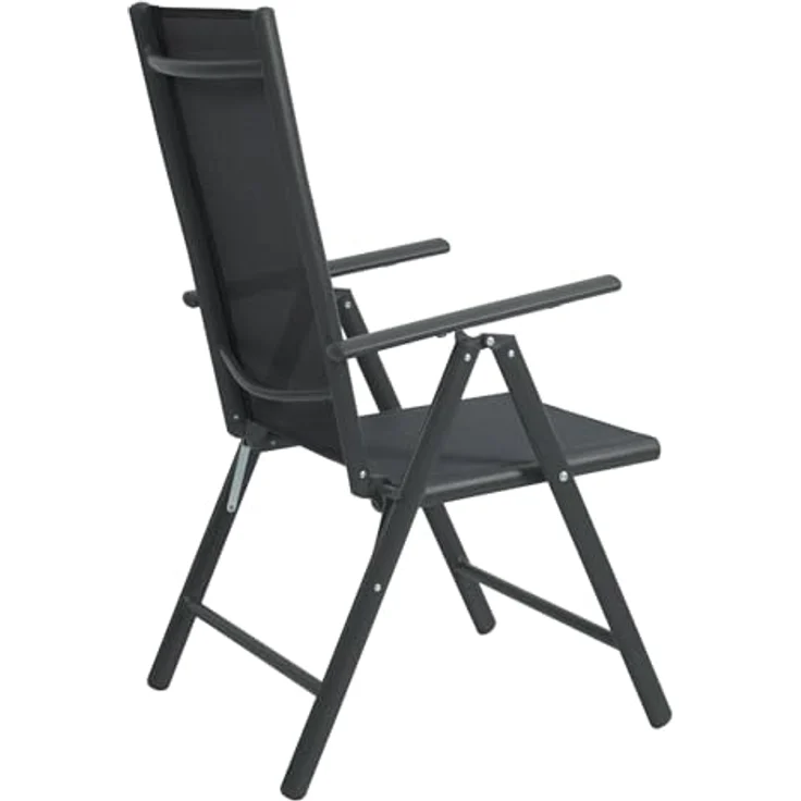 SVITA Klappstuhl 2er Set Gartenstuhl Klappbar (2 St), 2er Set, klappbar, verstellbare Rückenlehne, mit Armlehne, Schwarz – Bild 7