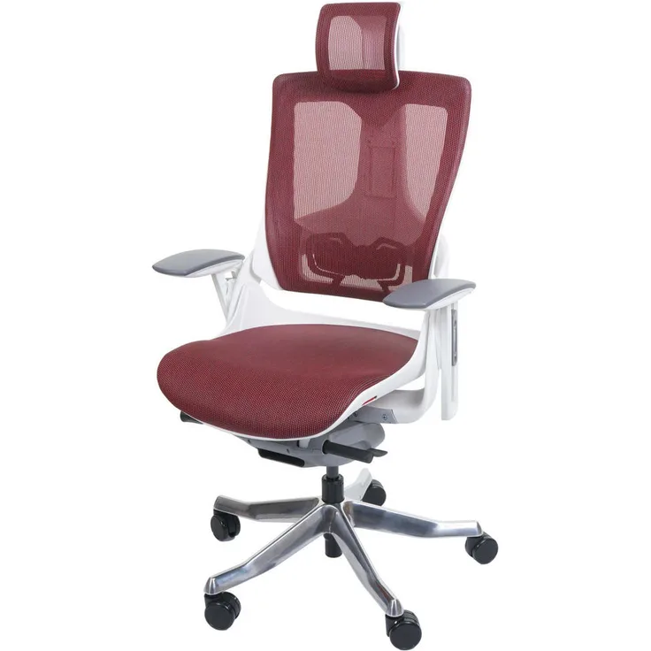 MCW Bürostuhl, Rot, Ergonomischer Drehstuhl mit höhenverstellbarer Rückenlehne und Netzbespannung, 75x138x68 cm