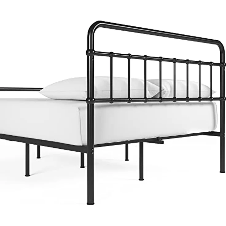 Zinus Florence Bett 90x200 cm - Höhe 30 cm mit Unterbettstauraum - Metall-Plattformbettrahmen mit Kopfteil und Fußteil - Schwarz – Bild 10