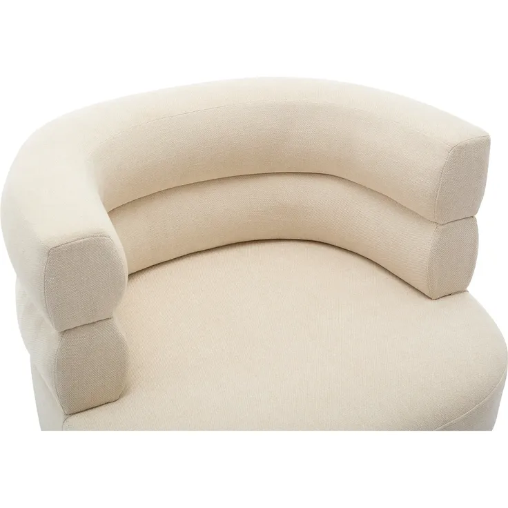 Vente-unique - CAMEDO Sessel Stoff Beige - B 74 cm x H 73 cm x L 80 cm – Bild 4