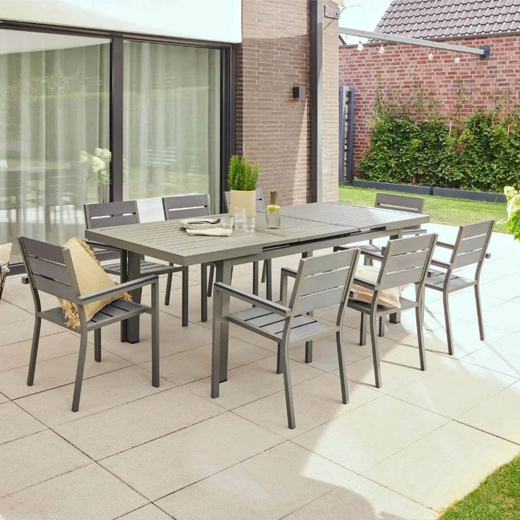 HOME DELUXE Garten-Sitzgruppe CALIDO MADERA inklusive ausziehbarer Gartentisch & 4 Stühlen – Bild 2