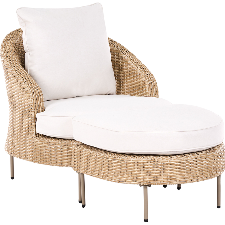Gartensessel mit Ottomane ARCILLE Polyrattan Beige – Bild 4