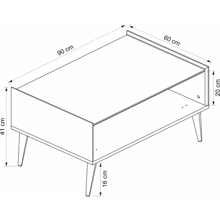 Skye Decor 'Mitra - 9090' Couchtisch, Weiß / Artisan, 90 x 41 x 60 cm – Bild 8