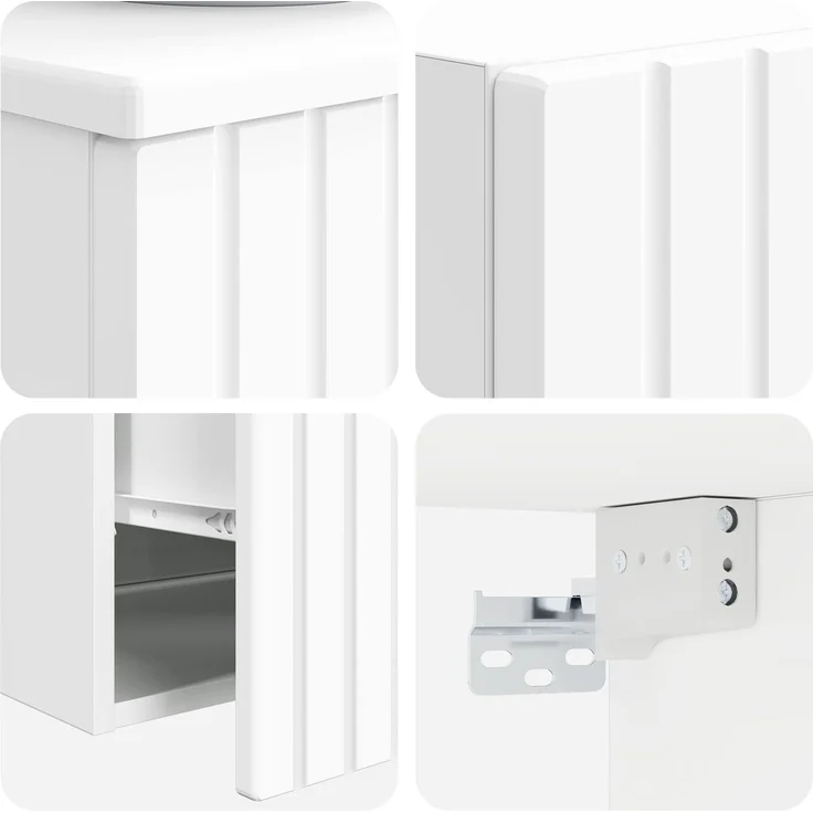 vidaXL Badezimmerschrank-Set 2 stk. Hochglanz Weiß 33 x 34,5 x 100 cm 3406137 – Bild 6