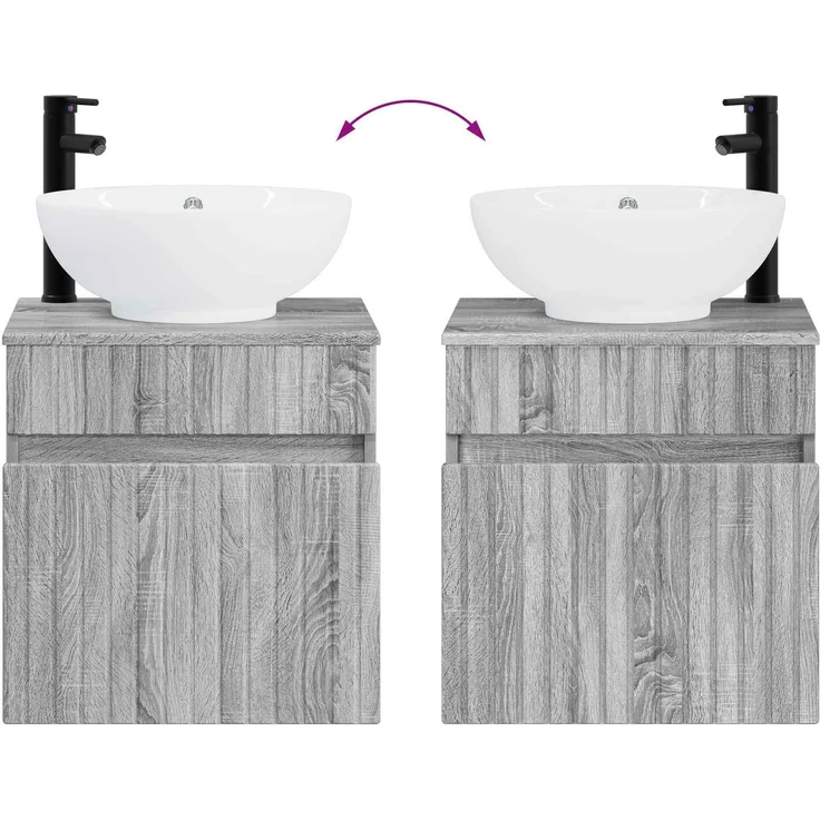 vidaXL Badezimmerschrank-Set 3 stk. Grau Sonoma 157 x 44,5 x 80 cm 3405763 – Bild 10