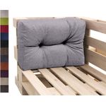 sunnypillow Rückenkissen Palettenkissen gesteppt Seitenkissen 60 x 40 x 15 cm, Grau