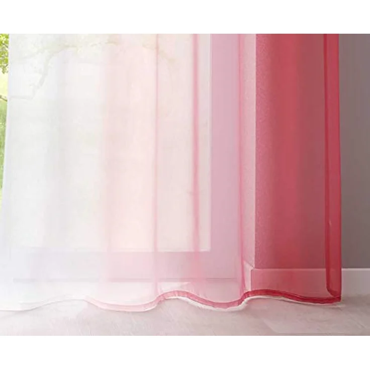 Gardinenbox Gardine (2 St), Ösen, transparent, Voile, Farbverlauf Vertikal »Modena« Voile Raffhalter 10000183 – Bild 4