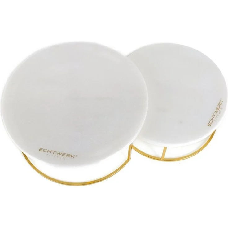 ECHTWERK Etagere Marmor Etagere, Marmor, für Obst, Käse und Dessert mit 2 Ebenen, Ø Marmorplatten ca. 17/ 20 cm – Bild 4