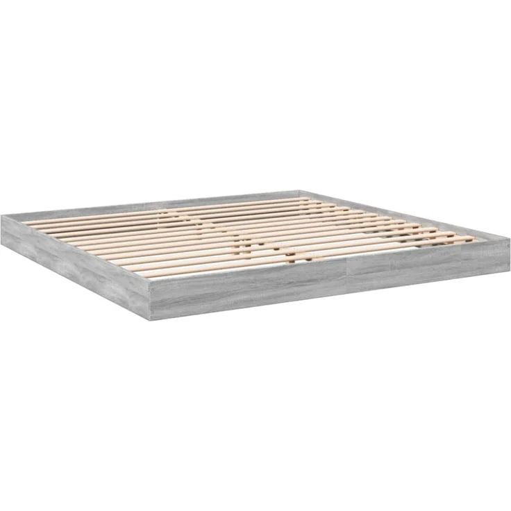 vidaXL Bettgestell Grau Sonoma 200x200 cm Holzwerkstoff 841998 – Bild 5