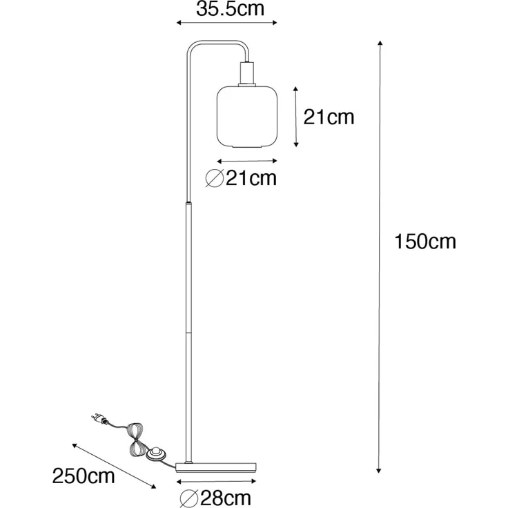 Qazqa Stehlampe Zuzanna, ohne Leuchtmittel, E27, Orange, Design, Glas, 1-flammig – Bild 4
