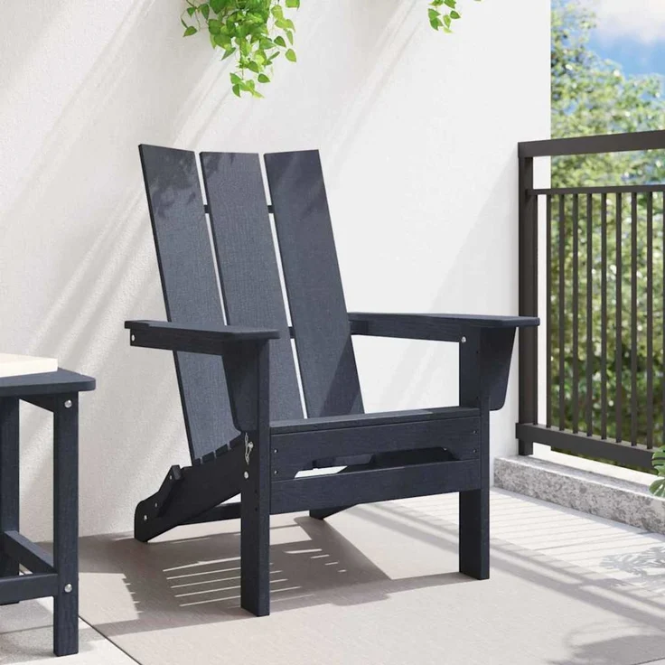 vidaXL Klappbarer Adirondack-Stuhl Marineblau 80,5 x 74,5 x 92 cm HDPE 42006618 – Bild 2