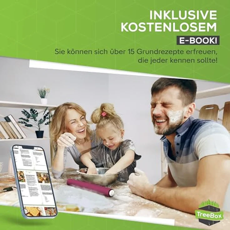 TreeBox Profi Teigrolle aus Silikon und Edelstahl - Das Moderne Nudelholz ohne Griffe - Fondant und Teig im Handumdrehen Ausrollen - Antihaftwirkung (Grape) – Bild 9