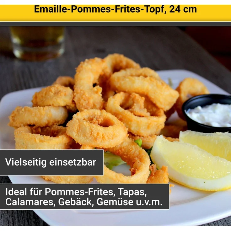 KARL KRÜGER Topf emailliert für Pommes Frites schwarz – Bild 2