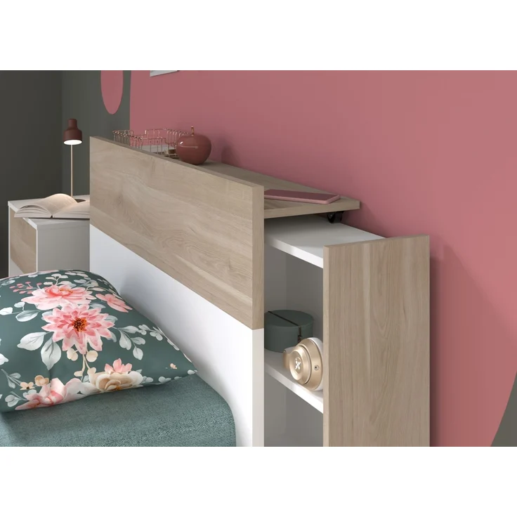 Jugendzimmer-Set >Aalborg 6< (5-teilig) in Weiße / Eiche Dekor – Bild 5