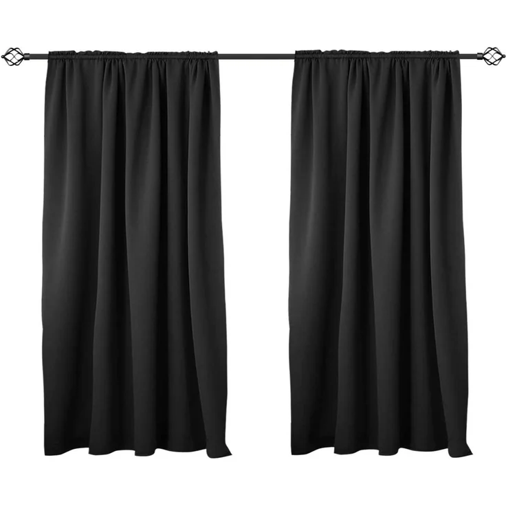 Woltu Gardine (2 St), Kräuselband für Schiene, Thermo-/Verdunklungsvorhang – Bild 1