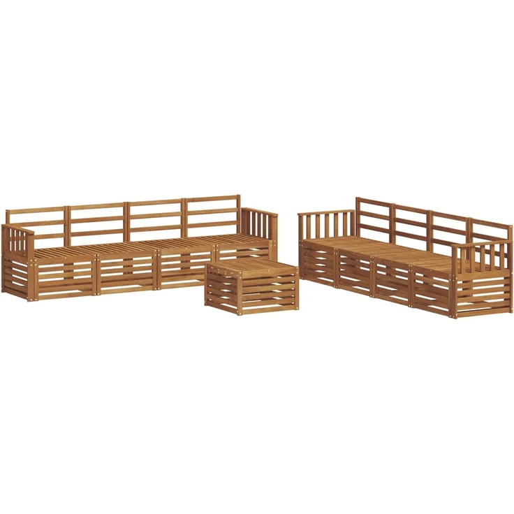 vidaXL Outdoor-Sofagarnitur 9 stk. 8-Sitzer Natur Massivholz Akazie 3374559 – Bild 2