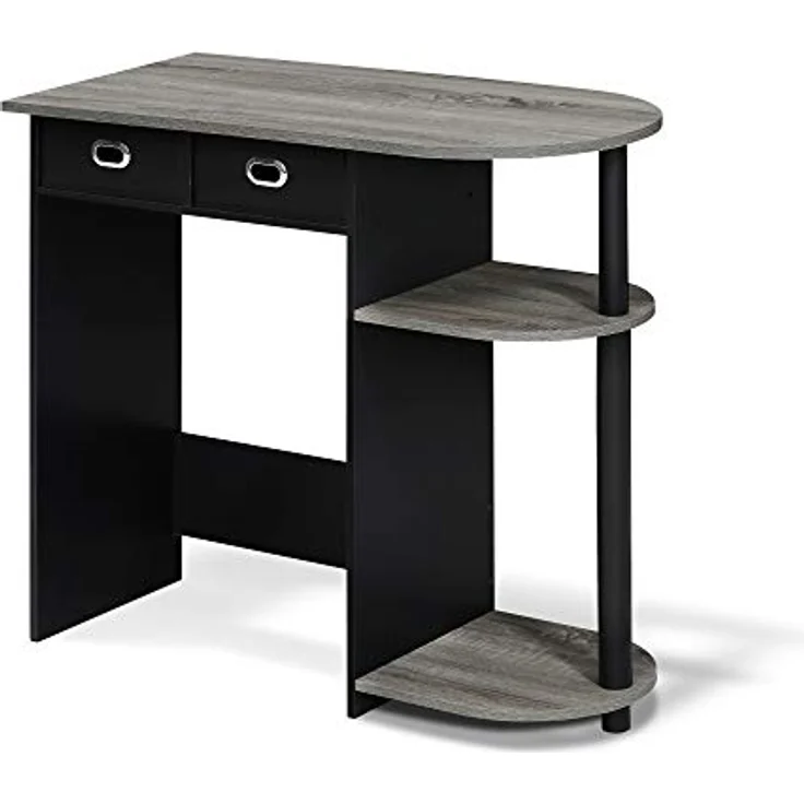Furinno Go Green Home Laptop-Notebook-Computertisch/Tisch, Französische Eiche/Schwarz/Schwarz – Bild 6