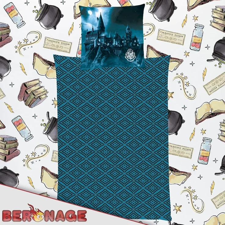 BERONAGE Wendebettwäsche Harry Potter Bettwäsche Azkaban Blau Linon / Renforcé, Baumwolle, 2 teilig – Bild 5