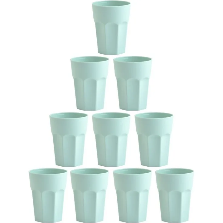 Engelland Becher Kunststoffbecher in modernen Pastellfarben, Mehrweg, 10-tlg, Kunststoff, spülmaschinengeeignet, bruchfest, wiederverwendbar, 250 ml, 0,25 Liter