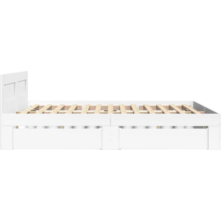 vidaXL Bettgestell mit Kopfteil ohne Matratze Weiß 120x200 cm 3295569 – Bild 5