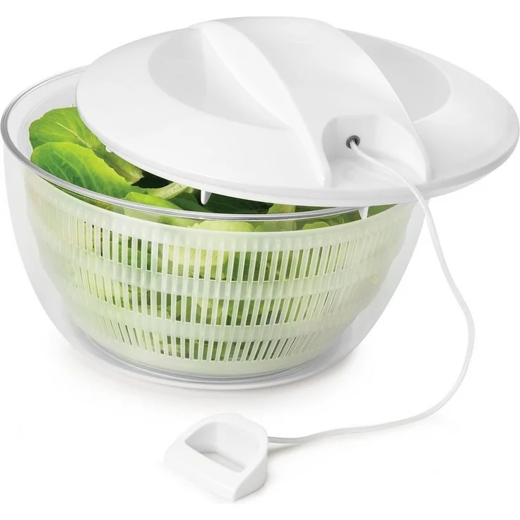 Gravidus Salatschleuder Salatschleuder 24 cm mit Seilzug, 4 L, Kunststoff weiß/transparent – Bild 5