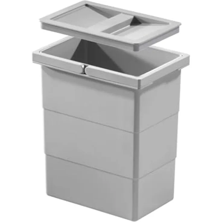 Hailo Einbaumülleimer Hailo Inneneimer 1102439 hellgrau 7 L 226 x 156 x 255 mm mit Deckel