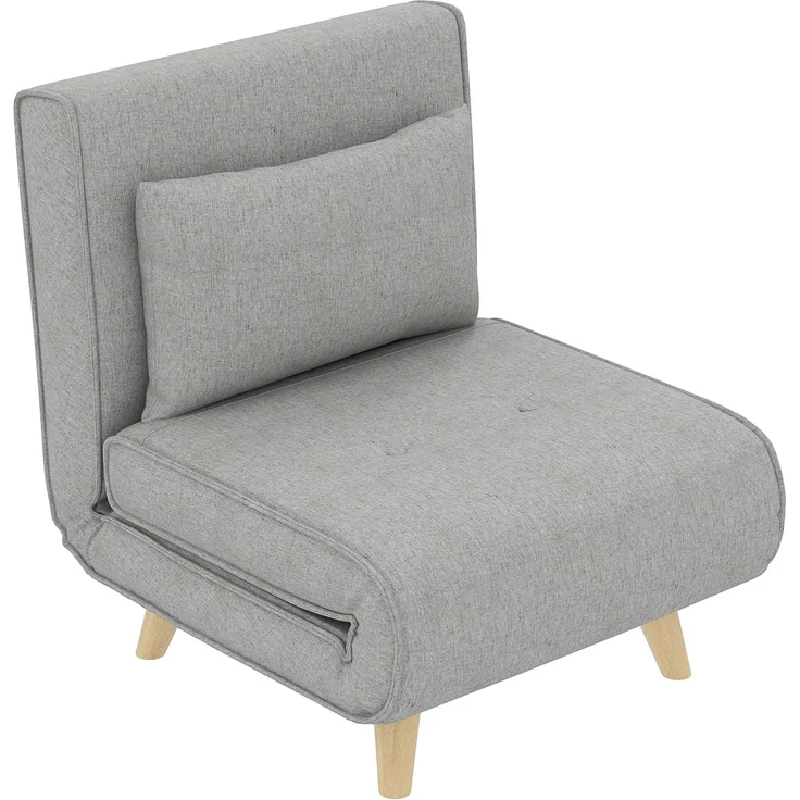 HOMCOM Relaxsessel mit Bettfunktion, verstellbare Rückenlehne, bis 150 kg Belastbar, Hellgrau, 72 x 78 x 79 cm – Bild 1
