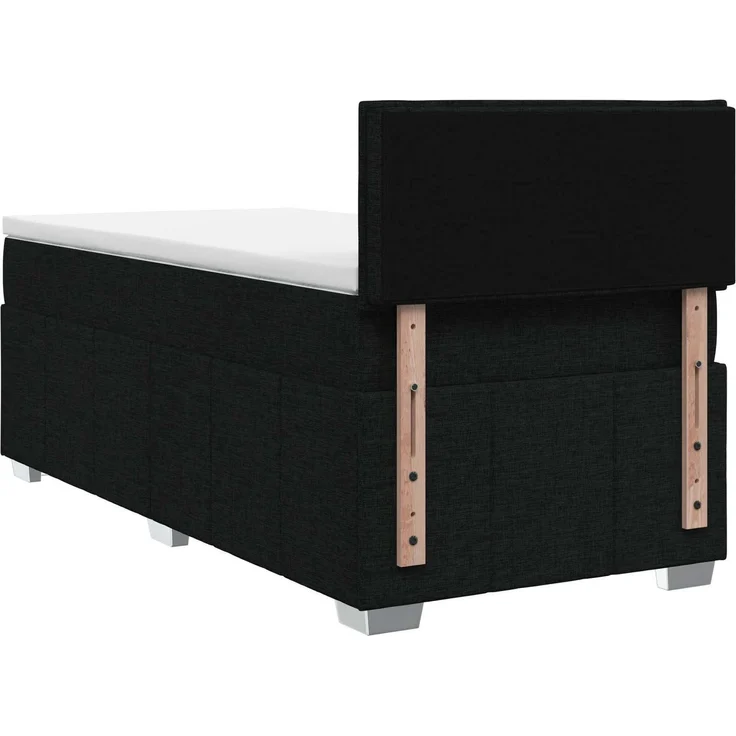 vidaXL Boxspringbett mit Matratze Schwarz 90 x 200 cm Stoff 3452581 – Bild 9