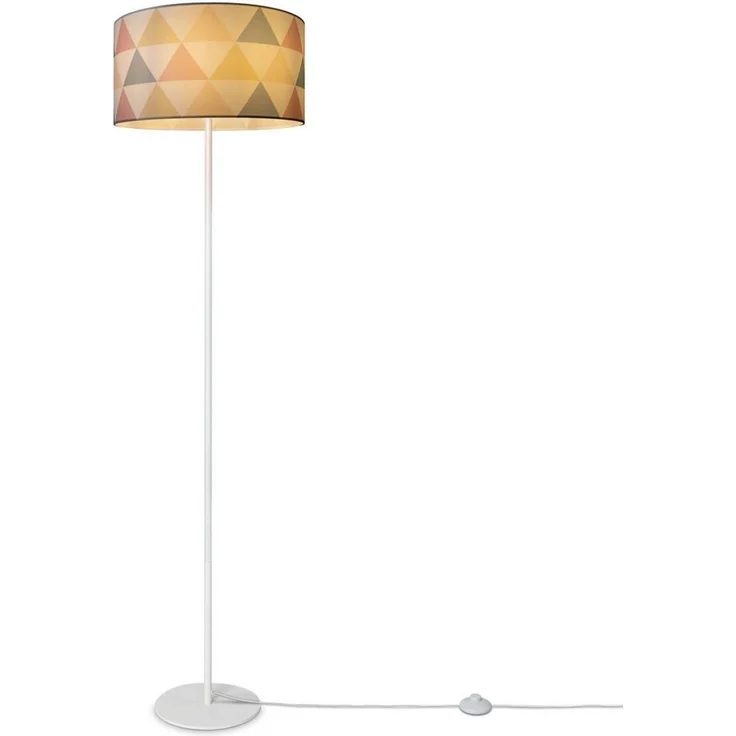 Paco Home Stehlampe Luca Delta, ohne Leuchtmittel, Wohnzimmer Stoffschirm Dreieck Bunt Stehlampe Textil Standleuchte – Bild 3