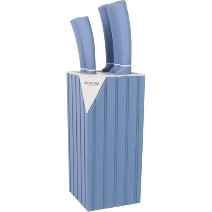 Michelino Messerblock - bestehend aus 5 Messern und einem Messerblock, Beidseitig geschliffen Klingen, Spülmaschinengeeignet – Bild 1