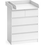 Wickelkommode Emma Weiß 80 x 110.2 cm mit 5 Schubladen Vicco