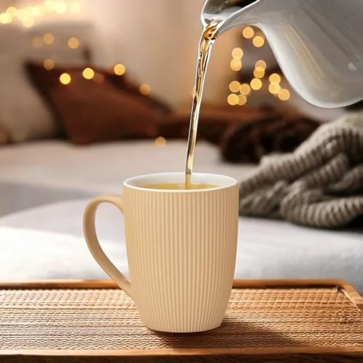matches21 HOME & HOBBY Tasse Kaffeetassen 4er Set einfarbig gerippt Pastellfarben Rillen, 4-tlg, Keramik, Tee Kaffee-Becher, modern, orange beige creme grün, 300 ml – Bild 4