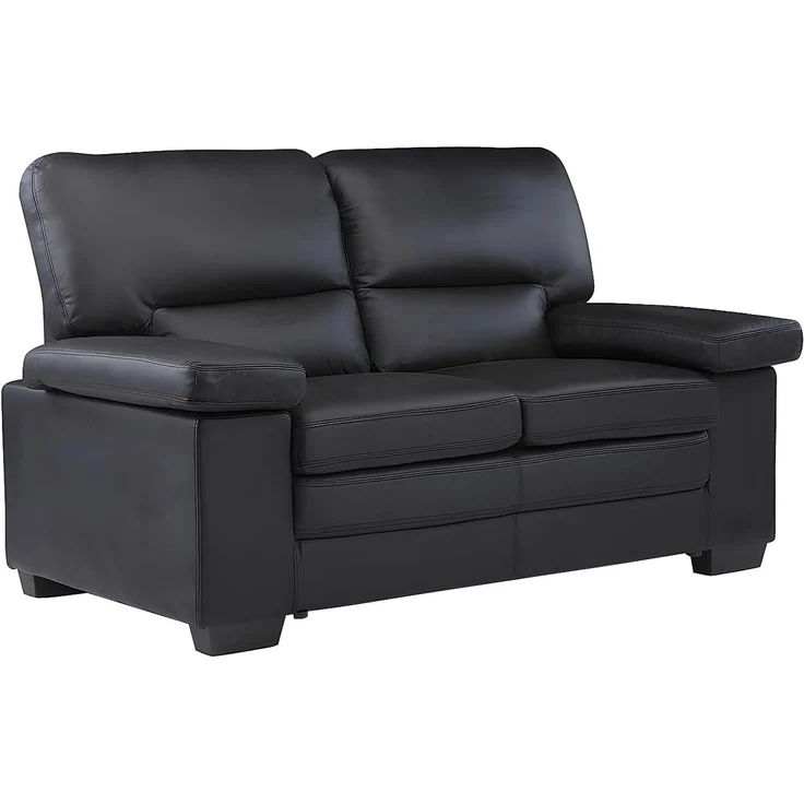 Vente-unique - MIMAS Couchgarnitur mit Sessel Leder Schwarz - B 90 cm x H 96 cm x L 168 cm210 cm104 cm – Bild 4