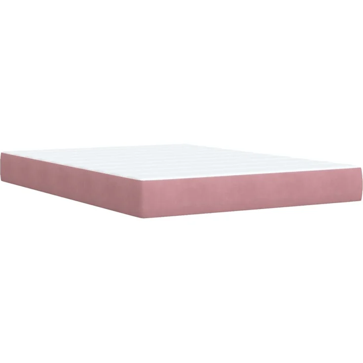 vidaXL Boxspringbett mit Matratze Rosa 140x190 cm Samt 3285643 – Bild 6