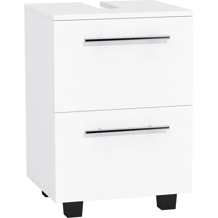 Badezimmerschrank, Waschbecken-Kommode mit Schublade, kompakt, Spanplatte, Weiß--Weiß--59x35.5x41.5cm--YOUDENOVA – Bild 1