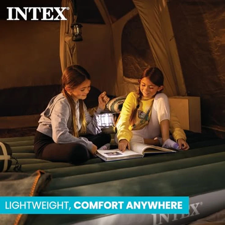 Intex Dura-Beam Standard Series Downy Luftbett mit integrierter Fußpumpe, Twin Grün – Bild 5
