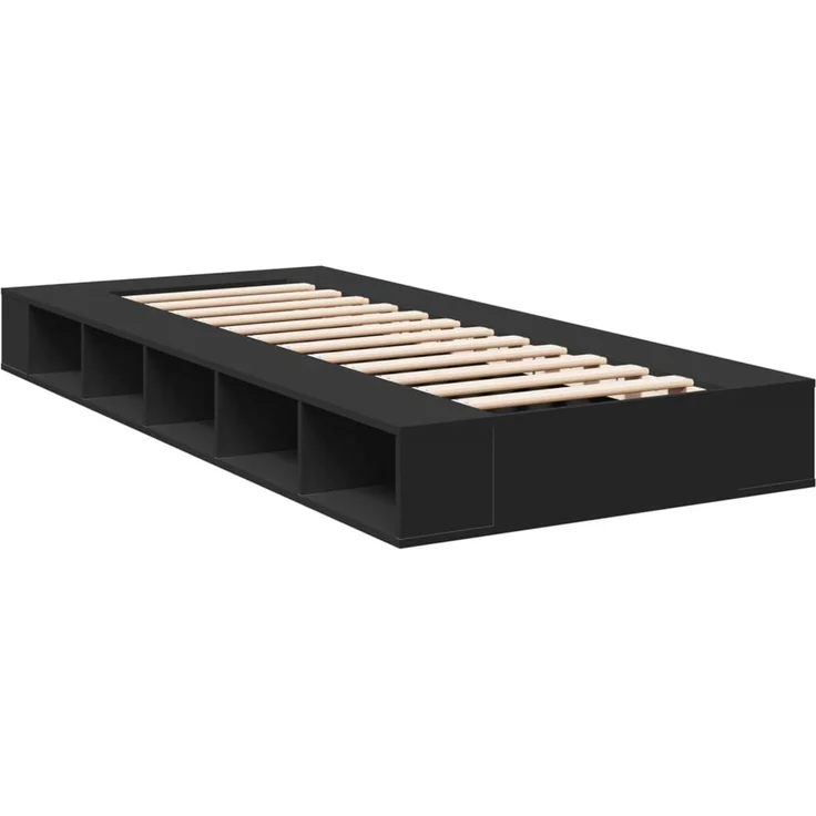 vidaXL Bettgestell Schwarz 90x200 cm Holzwerkstoff 3280518 – Bild 6
