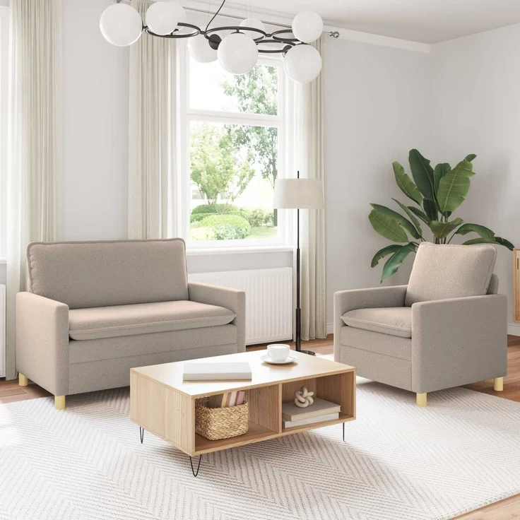 vidaXL Sofa Set 2 stk. Hellgrau Stoff 3417035 – Bild 1