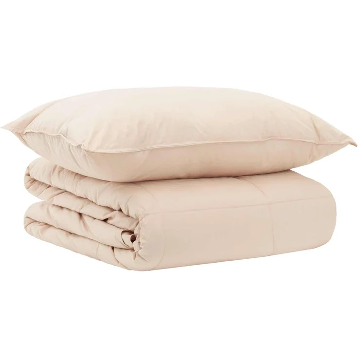 vidaXL Bettwäsche-Set 2 stk. 135 x 200 cm Sommer 1100 gsm Beige 3431363 – Bild 2