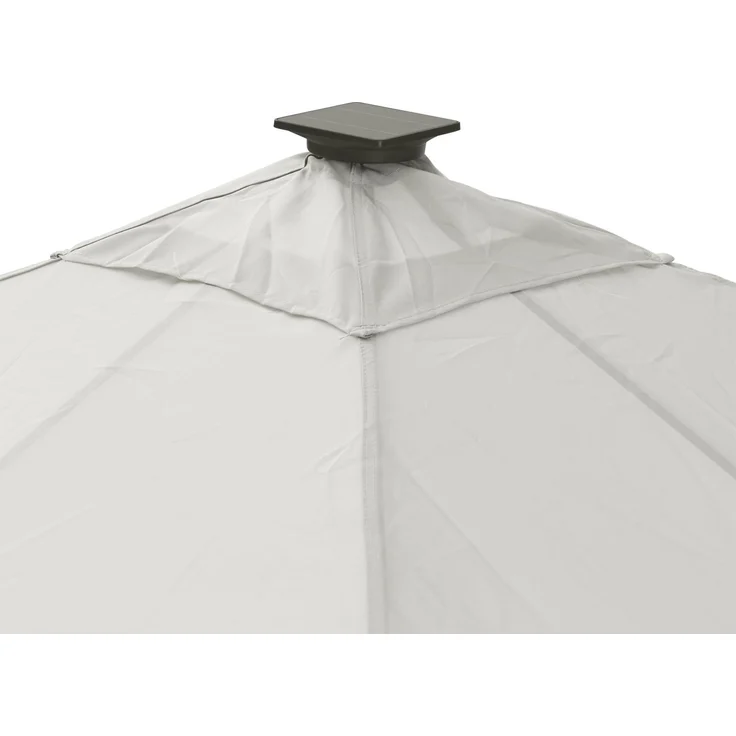 LECO Solarpavillon LINA mit LED und Gittergewebe-Rollos, Aluminium- und Stahlrohrgestell anthrazit, Polyesterdach lichtgrau, 3x3 m – Bild 3