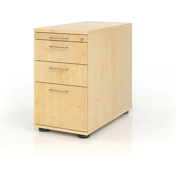 Büro Standcontainer mit Hängeregister Modell SC40 abschließbar 3 = Ahorn-RE = Relinggriff Kunststoff
