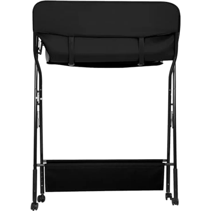 Wickeltisch - höhenverstellbare Wickelkommode für Unterwegs, hochwertige Stoffqualität, Klappwickeltisch mit Rollen und Stauraum, Reisewickelkommode Mit Rollen-86 * 62 * 96 cm-schwarz – Bild 4
