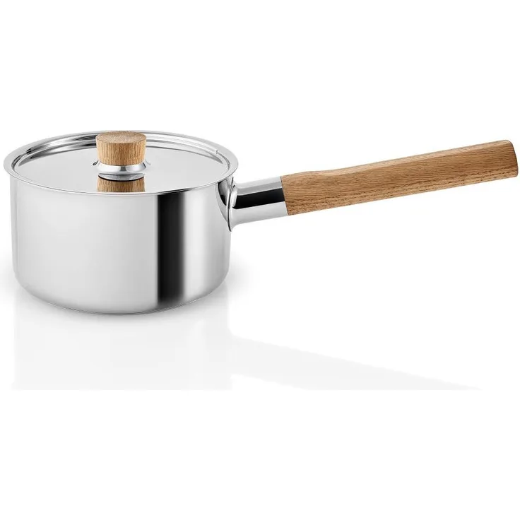 Eva Solo Nordic kitchen Kasserolle, Stielkasserolle, Stieltopf, Saucentopf, Kochtopf, Kochgeschirr, Edelstahl, Eiche, 1. 5 L, 281216