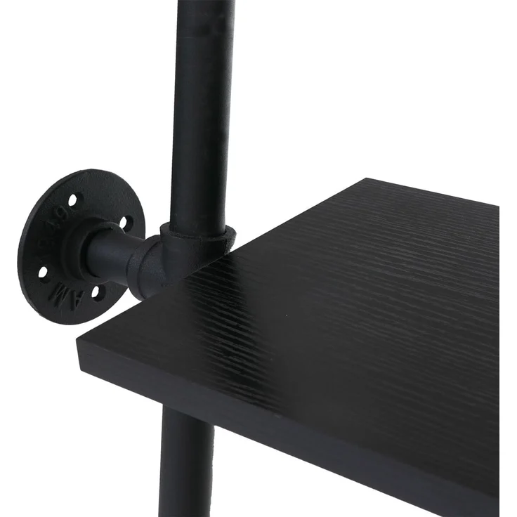 Raumteiler mit Regal HWC-P10, Wohnregal Ablageregal, Industrial Metall Melamin MVG 203x100x20cm ~ schwarz – Bild 5