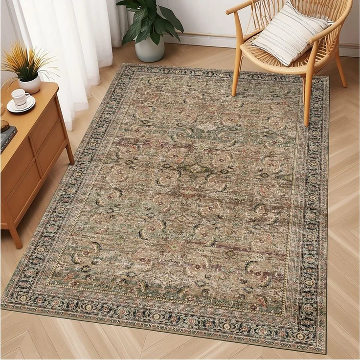PURECOZY Teppich Wohnzimmerteppich, rutschfester Teppich, Retro-Stil, rechteckig, Höhe: 5 mm, geeignet für verschiedene Innenräume, 120x180cm – Bild 2